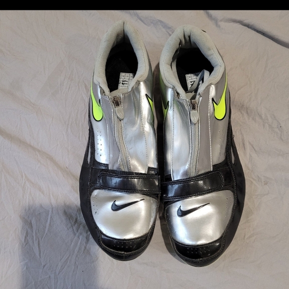 Nike Rival Track/Field Running Spike shoes Men's SZ 11 Silver neon green black - Picture 3 of 11
